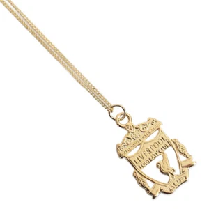 Liverpool FC 18ct Gold Plated on Silver Crest Pendant & Chain - Brand New - Picture 1 of 4