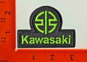 Kawasaki Motorcycle Patch – Embroidered Iron-On Sew-On Logo Badge for Biker - Picture 1 of 1