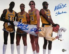 LA Lakers x4 Magic Johnson Cooper Scott Rambis 11x14 Photo Autographed BAS WP
