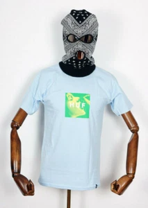 Huf Worldwide Footwear Skate Shoes T-Shirt Tee Cherry Box Logo Light Blue in S - Picture 1 of 1