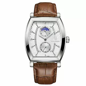 STOCKWELL Mens Moon Phase Watch With Sub White Dials Leather Strap RRP £500 - Picture 1 of 1