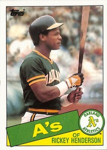 1985 Topps 115 Rickey Henderson Oakland A's hall of fame New York Yankees