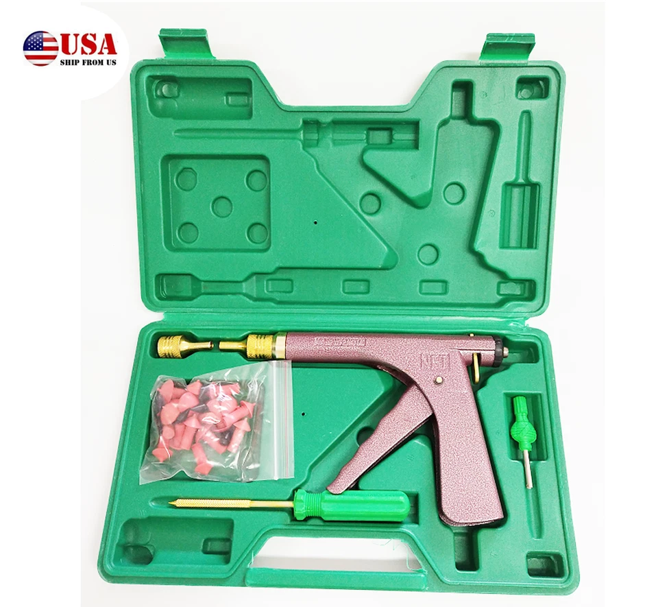 US Universal Car Tire Plugger Puncture Repair Tool Mushroom Plugs Vacuum Gun Kit - Image 1 of 4