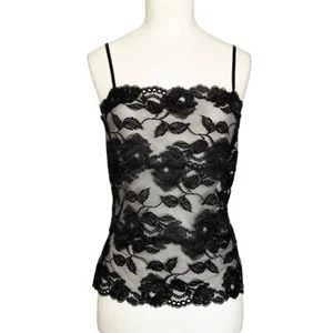 NWT Josie Natori Imagine Floral Lace Camisole Black Size Medium - Picture 1 of 9