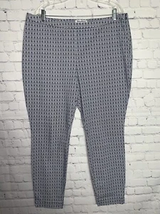 Tommy Bahama Women’s Hi-Rise Blue White Geometric Print Pants Size 16 - Picture 1 of 6