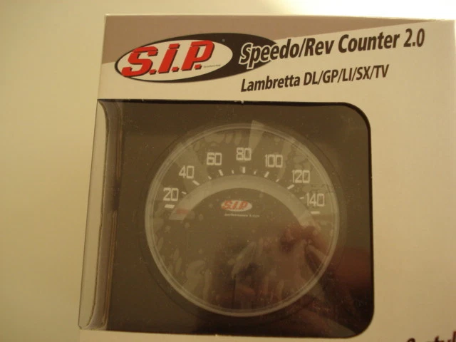 SIP Series 1 / 2 Lambretta digital speedo rev counter fuel warning black - Image 1 of 1