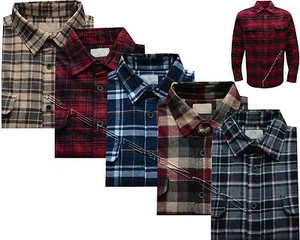 New Mens 100% Cotton Yarn Dyed Flannel Lumberjack Check Brushed Shirt M - 2XL - Picture 1 of 8