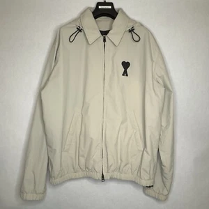 Ami Paris Ami De Coeur Windbreaker Beige XL Detachable Hood - Picture 1 of 8