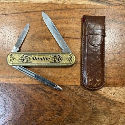 Vintage 1950'S Udylite Advertising Pocket Knife Germany Rostfrei With Case - Image 1 of 4