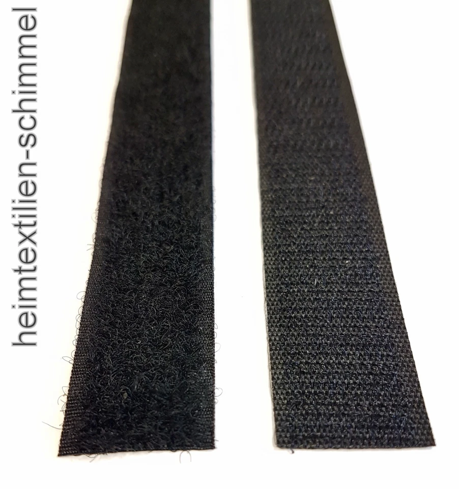 Klettverschluss Haken Klettband / Flauschband selbstklebend Annähen schwarz 30mm - Bild 1 von 1