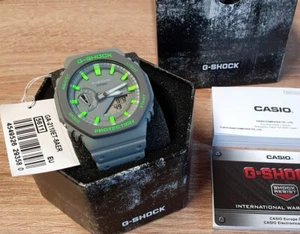Casio GA-2100 MOD (GA-2110ET-8AER) G-Shock grau+neon-grün Casioak CUSTOM - Bild 1 von 1
