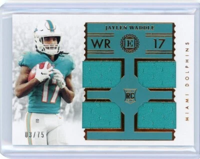2021 Panini Encased Jaylen Waddle Quad Rookie Jersey RC #03/75 Dolphins - Image 1 of 2