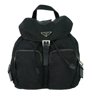 PRADA B5885 Nylon Backpack Black Silver - Picture 1 of 10