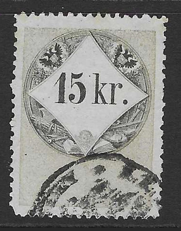 Austria 1860s 15kr Used Pink Wide Perf - S32398 - Image 1 of 1