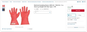 Honeywell Electrical Insulating Gloves E0011R/10 - Picture 1 of 1