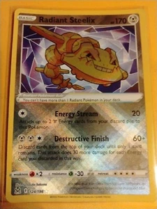 Pokémon Radiant Steelix 124/196 Lost Origin Holo Rare Radiant Rare Pokémon Card - Bild 1 von 2