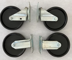 E.R. Wagner 6" Durchmesser x 2" breit, 2 Lenkrollen mit Bremsen & 2 massive Rollen - Bild 1 von 3