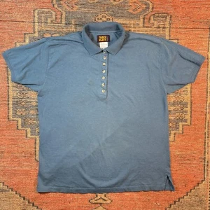 Faded Glory Women's Blue Short Sleeve Button Collared Polo Shirt Regular Size L - Picture 1 of 6