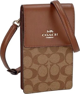 Coach North/South Phone Crossbody Signature Canvas CM234 IME74 Khaki/Sattel 2 - Bild 1 von 6