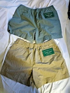 Roundtree & Yorke Classic Fit XL ELASTIC WAIST Khaki + Green Cotton Mens Shorts - Picture 1 of 6
