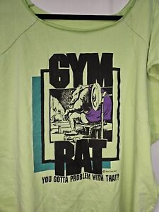 Original GYM RAT Tee Vintage T shirt Bodybuilder Workout Rat Wear 80s 90s L XL?