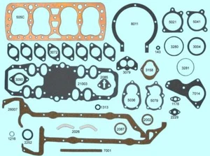Ford 221 24-stud Flathead Full Engine Gasket Set/Kit BEST w/COPPER Head 1938-47 - Picture 1 of 2