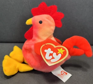 TY Teenie Beanie Baby Plüschtier Strut the Rooster Huhn 1993 McDonalds - Bild 1 von 13
