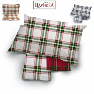 Set Parure Copripiumino Piazza E Mezza Flanella di Cotone Happidea Lindenhof/ - Immagine 1 di 4