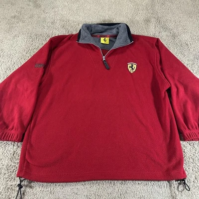 Vintage 1998 Ferrari Fleece 1/4 Zip Pullover Mens Large Embroidered F1 Racing - Image 1 of 4
