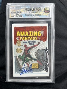 Spiderman Sketch Autographed Signed By Stan Lee & Artist Larry LD Burroughs - Picture 1 of 5