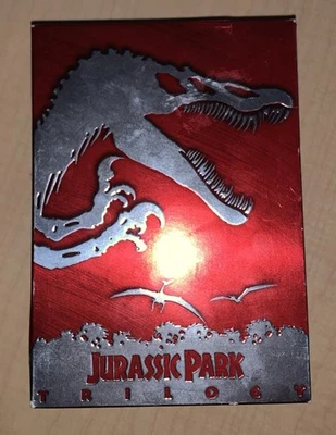 Jurassic Park Trilogy (DVD, 2001, 4-Disc Set) Complete w/ Slip Case - Imagem 1 de 4