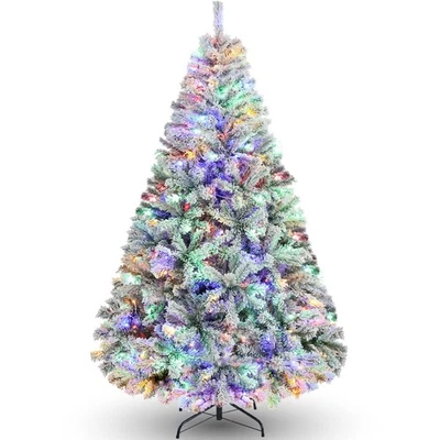 Árbol de Navidad Artificial Prelit + Luces 6/7,5 pies Copos de Nieve Árbol de Navidad Holida_ Foto 1 de 4