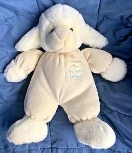 S367-RUSS BABY- White/Cream/Plush/You Are Cherished/Lamb w Bagged Inner Rattle - Picture 1 of 10