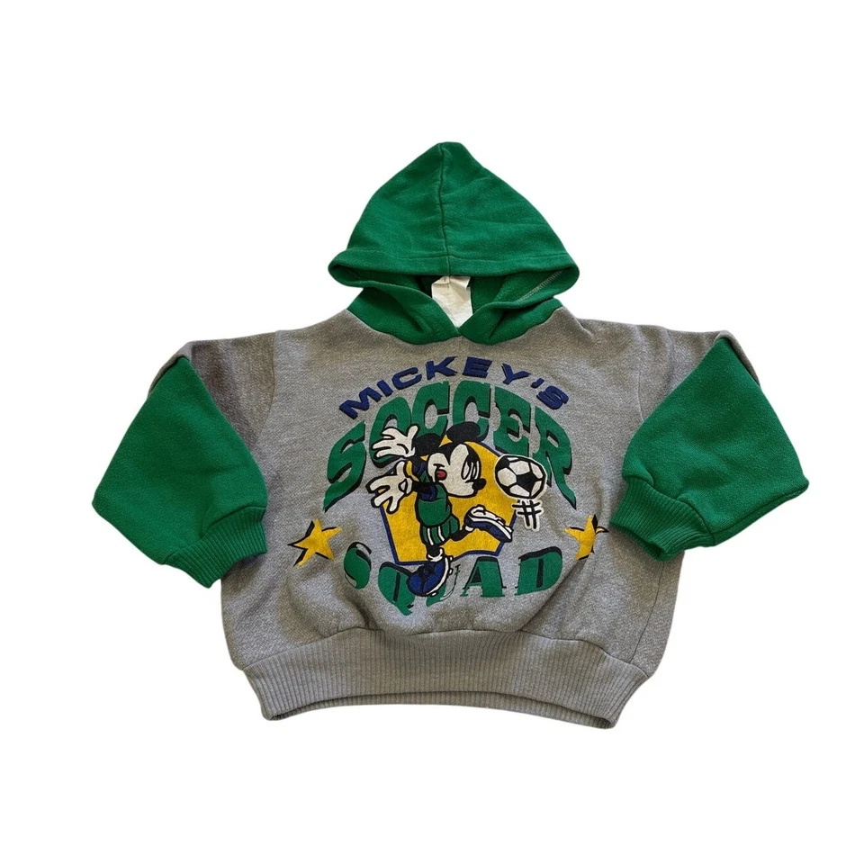 Sudadera con capucha deportiva de fútbol vintage Disney Mickey & Co años 90 Y2k Mickey Mouse niño pequeño 24M Foto 1 de 4