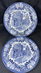 2 Englisches Eisenstein Geschirr (EIT) Dickens Serie Blau Brot & Butter Teller - Bild 1 von 21