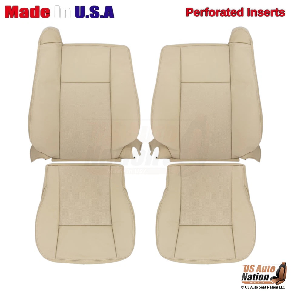 Cadillac CTS 2003-2007 conductor pasajero cuero perforado cubierta de asiento bronceado Foto 1 de 1