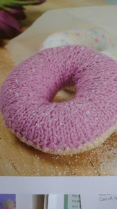 Knitting Pattern-Fun Play Food- Realistic Looking Iced Doughnut in D.K. - Picture 1 of 2