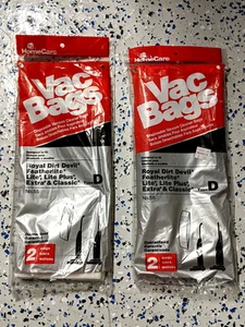 Royal Dirt Devil, Featherlite #55 Vacuum 4 Total Vac Bags Type D Home Care NOS - Picture 1 of 3