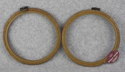 2 6" Wood grain Flexi-Hoop Decorative Frame Needlework Handwork Embroidery Craft - Image 1 of 4