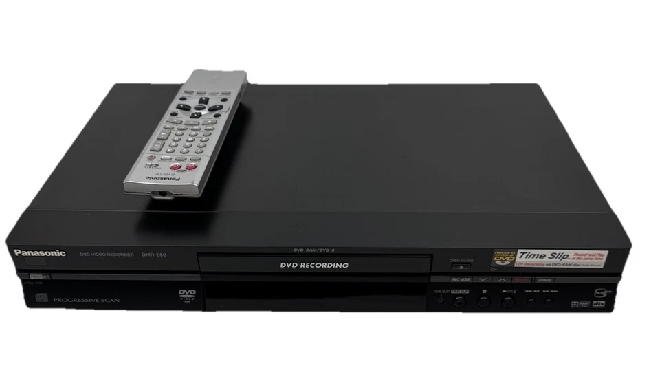 Panasonic DVD Video Recorder DMR-E50P Black W/ Gray Remote Tested Working - Image 1 of 4