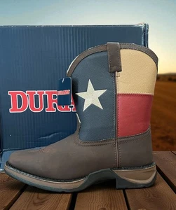 Botas Durango Big Kids Talla 6.5 8" Bandera de Texas Marrón EE. UU. Lil’ BT246 Nuevas - Imagen 1 de 9