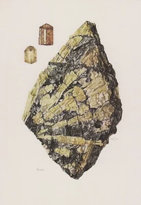 Topas Farbdruck 1967 Mineralien Gesteine C. Caspari - Picture 1 of 1