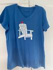 Life Is Good Ladies Blue Crusher Tee Holiday Theme Size Large Nwt