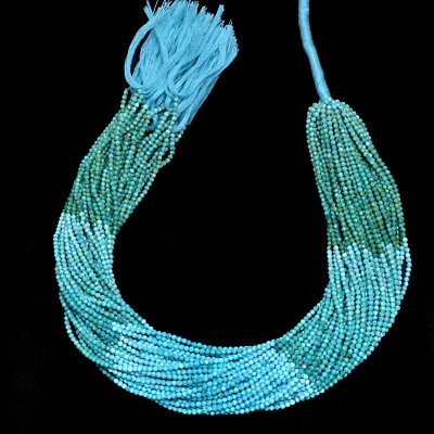 Natural Multi Turquoise Gemstone 2mm-2.5mm Faceted Rondelle Beads 13inch Strand - Image 1 of 4