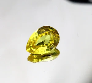 10-70 Natural Yellow Sapphire Ceylon Pear Cut Certified VVS Clean Gemstone - Picture 1 of 7