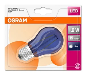 Osram LED Filament Leuchtmittel Tropfen bunt 1,6W = 15W E27 Decor Kugel BLAU - Bild 1 von 2