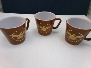 Set of 3 Vintage Pyrex American Eagle Coffee Cups / Mugs, - Picture 1 of 13