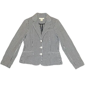 SANDRO Seersucker gestreifter Blazer Größe MEDIUM Academia adrette maritim Küste - Bild 1 von 11