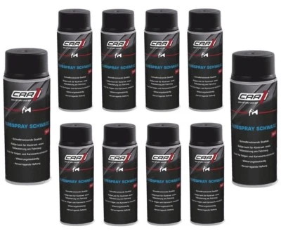 10 x 400ml CAR1 Farbspray SCHWARZ GLÄNZEND Autolack Spraydose - CO 3601 - Bild 1 von 2