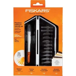 FISKARS Precision Cutting & Carving Set | Comfort Detail Knife,12 Blades & Case - Picture 1 of 2